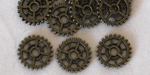 14 mm Antique Bronze Steampunk Gears Charms