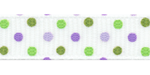 Purple/Green Confetti Dots Grosgrain Ribbon