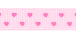 Mini Hearts on Pearl Pink Grosgrain Ribbon