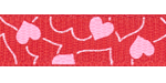 Random Hearts Red Grosgrain Ribbon