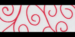 5/8" Satin Swirls Ribbon Red Swirls on White Spool SALE!