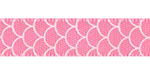 3/8" Shell Print on Coral Rose Satin Ribbon