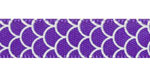 3/8" Shell Print on Regal Purple Satin Ribbon SPOOL SALE!