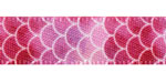 3/8" Coral Variegated Shell Print on Satin Ribbon