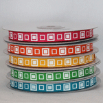 Funky Squares Grosgrain Ribbon