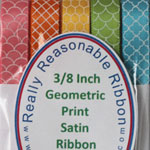 Geometric Print Satin Ribbon