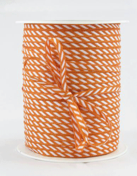1/8" Diagonal Stripe Ribbon Orange