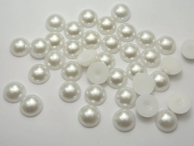 12 mm White Flat Back Pearls