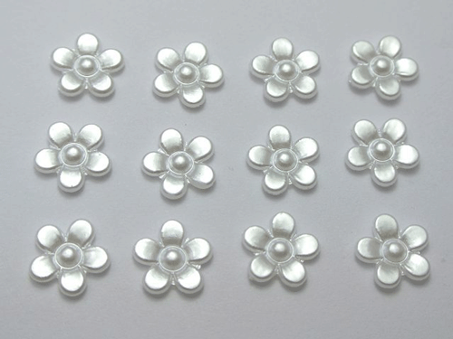 11mm White Acrylic Pearl Daisy Flower Beads RESTOCKED!