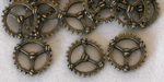 12mm Antique Bronze Steampunk Gears Charms #2