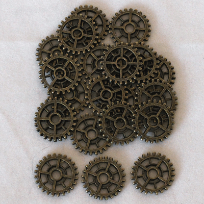 14 mm Antique Bronze Steampunk Gears Charms