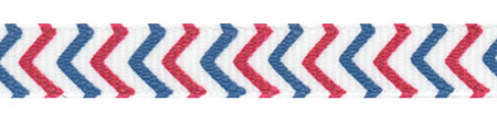 3/8" Vintage Patriotic Chevron Striped Grosgrain Ribbon