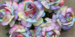 Wild Orchid Crafts 40mm Tea Roses Rainbow Colored