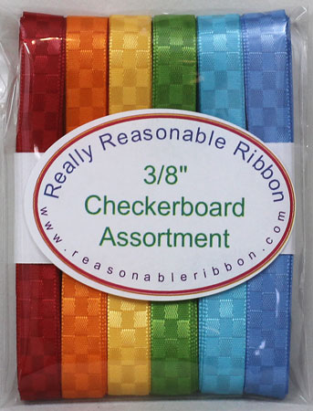 3/8" Checkerboard Satin Ribbon Assortment
