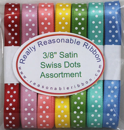 3/8" Satin Swiss Dots Ribbon Assortment