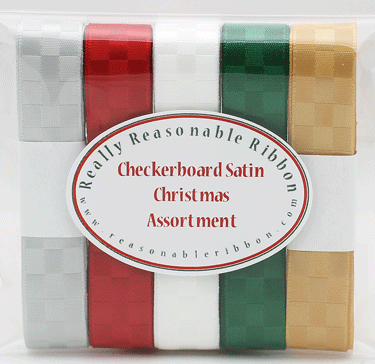 Checkerboard Satin Ribbon Assortment Christmas RESTOCKED!