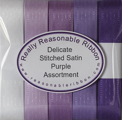 Delicate Stitched Satin Ribbon Purple Assortment RESTOCKED!