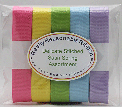 Delicate Stitched Satin Ribbon Spring Assortment 