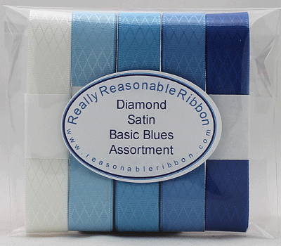 Diamond Satin Ribbon Assortment Basic Blues RESTOCKED!