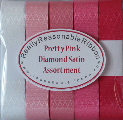 Diamond Satin Ribbon Assortment Pretty Pink 