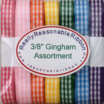 3/8" Gingham Ribbon Assortment 