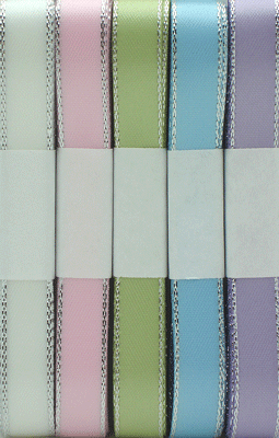 Satin with Silver Metallic Edges Assortment Pastel