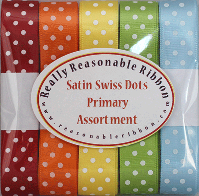Satin Swiss Dots Ribbon Assortment Primary