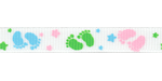 Baby Feet Multi Grosgrain Ribbon