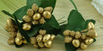 Bead Berry Spray Clusters Gold