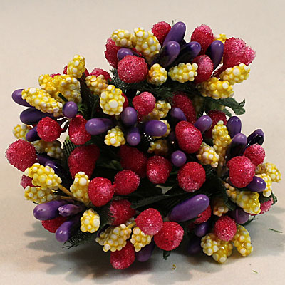 Bead Berry Spray Clusters Bright Colorful