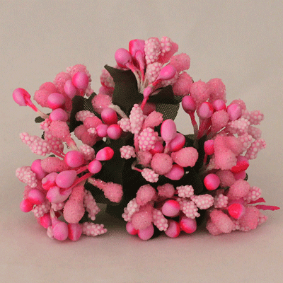 Bead Berry Spray Clusters Pink