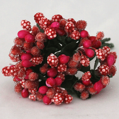Bead Berry Spray Clusters Red