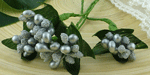 Bead Berry Spray Clusters Silver 