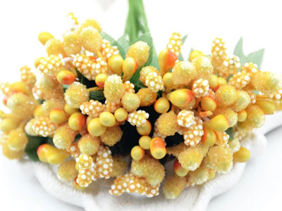 Bead Berry Spray Clusters Yellow