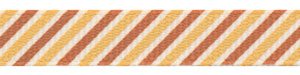 3/8" Copper & Old Gold Bold Diagonal Print on Ivory Grosgrain Ribbon