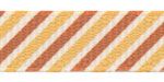 3/8" Copper & Old Gold Bold Diagonal Print on Ivory Grosgrain Ribbon