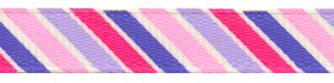 Pink & Purple Bold Diagonal Striped Grosgrain Ribbon