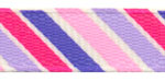 Pink & Purple Bold Diagonal Striped Grosgrain Ribbon