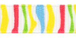 3/8" Bright Wonky Vertical Striped Grosgrain Ribbon