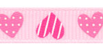 Candy Hearts on Pearl Pink Grosgrain Ribbon