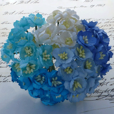 Wild Orchid Craft Cherry Blossoms Mixed Blue/Aqua 