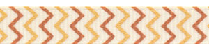 3/8" Copper & Old Gold Chevron Print on Ivory Grosgrain Ribbon