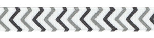 3/8" Black and Gray Chevron Striped Grosgrain Ribbon Spool SALE!