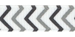 3/8" Black and Gray Chevron Striped Grosgrain Ribbon Spool SALE!