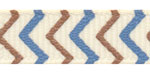 3/8" Blue and Brown Chevron Striped Grosgrain Ribbon