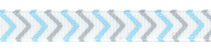 3/8" Blue Topaz/Light Silver Chevron Striped Grosgrain Ribbon HALF OFF!