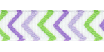 3/8" Purple/Green Chevron Striped Grosgrain Ribbon