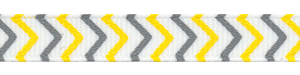 3/8" Yellow and Gray Chevron Striped Grosgrain Ribbon