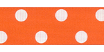 7/8" Circus Dots Grosgrain Orange OVER HALF OFF!