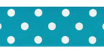 1-1/2" Circus Dots Grosgrain Dark Turquoise OVER HALF OFF!